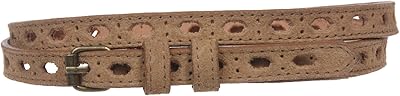 COBALT Womens 12 12mm Skinny Stitching Perforated Leather Belt