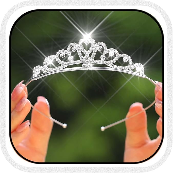 Yean Silver Mini Tiara Small Princess Crown Tiaras Headband for Girl