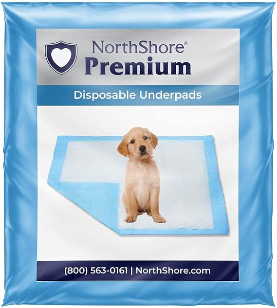 NorthShore Premium Disposable Puppy Pads, Blue, Large, 25 Count