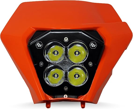Baja Designs XL80 (D/C) Motorcycle Headlight Kit with 2020-2021 Shell for KTM XC, EXC, XCF Motorcycles (Spot Lens; Clear)