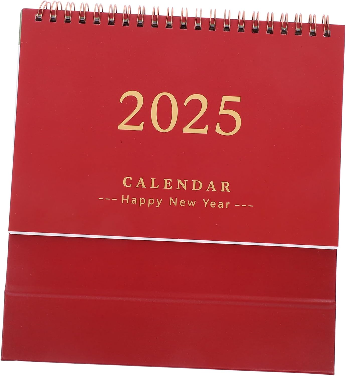 2025 Mini Desk Calendar, 18-Month Standing Flip Tabletop Planner with Note Space, Compact Dark Red Paper Calendar for Home, Office, and School