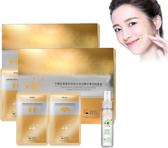 Spiral Peptide Deer Bone Collagen Essence Kit,Japanese Collagen Serum,Conopeptide Nano Instant Filling Essence Set,Essence Firming Anti-Aging (2Set)