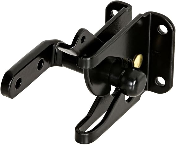 National Hardware Automatic Self Latching Gate Latch, Steel, Black