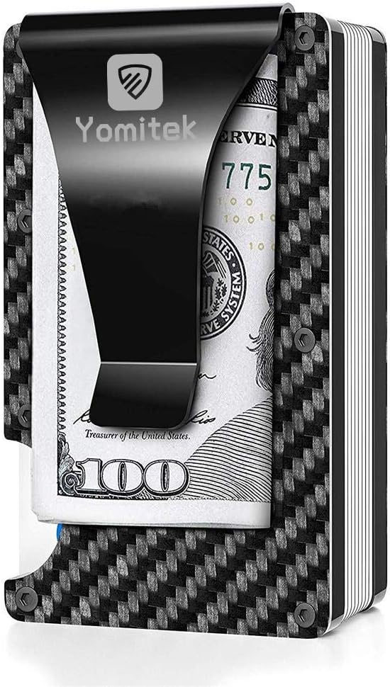 Carbon Fiber Minimalist Wallet Business Card Holder RFID Blocking Anti-Theft Aluminum Wallet for Business Card Holder