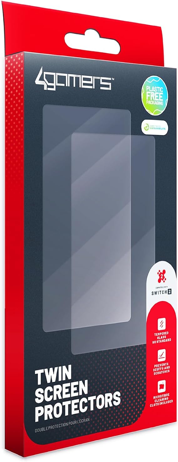 4Gamers 2-Pack 9H Screen Protector for Nintendo Switch 2