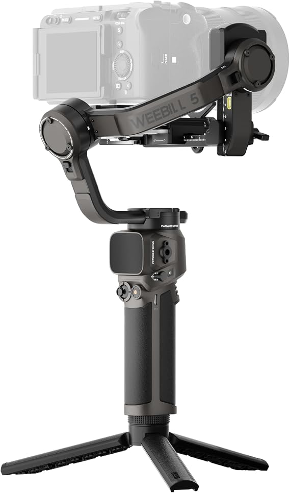 ZHIYUN Weebill 5 [Official] Camera Gimbal Stabiliser Double Layer Quick Release Plate Compatible with Canon/Sony/Nikon/Fujifilm Fine Adjustment Button Brightening Light 1.8 Inch Touchscreen