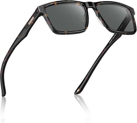 CARFIA Retro Acetate Polarized Sunglasses for Men Square Shades CA62162