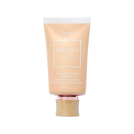 tarte Amazonian clay 16-hour full coverage foundation Matte Finish Foundation with Amazonian Clay & Vitamin E for Hydration & Smooth Looking Skin, Vegan & Cruelty Free