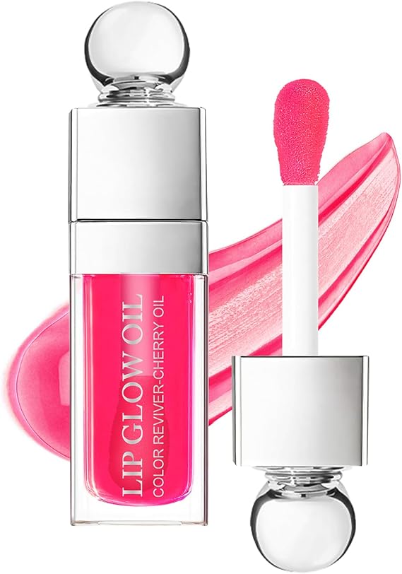 Cherry Red Tinted Lip Oil - Plumping Moisturising Lip Gloss,Long-Lasting Shine & Non-Sticky for Dates, Events, Lip Tint Lip Glaze Makeup Gift for Girl Women,6ml