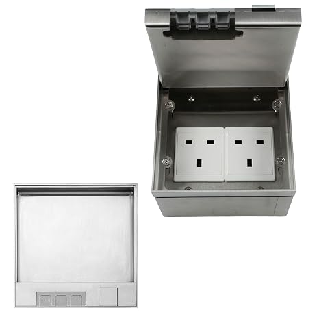 Floor Socket Box Stainless Steel - 3 Hole Embedded Outlet
