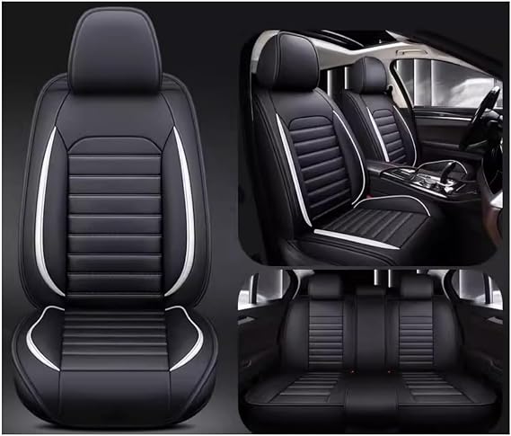 Car Seat Covers Full Set for Cupra Ateca 2023 2024 2025, Universal Leather Car Seat Cover Waterproof Custom Automotive Seat Covers Protector(White)