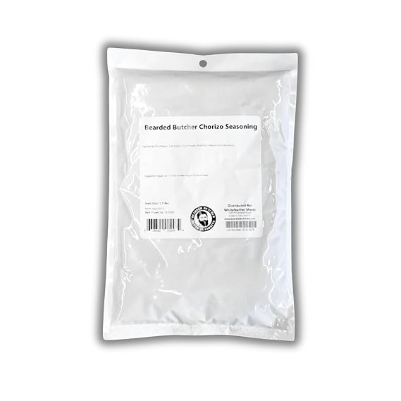Bearded Butchers Chorizo Seasoning, 17.5oz For Up to 25 lbs of Meat Mild Chili Pepper, Garlic, and Spices for Chorizo Sausage, Bratwurst, Tacos, Fajitas No MSG, No Sugar