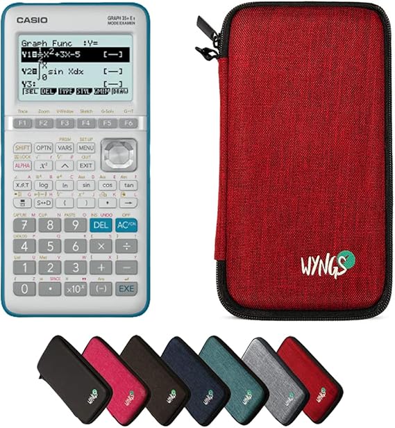Casio Graph 35+E II including a WYNGS protective case in Red - Basic Set (French)
