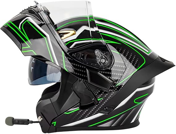 Built In Bluetooth Motorcycle Helmet Automatic Intercom Flip-up Motorcycle Modular Helmet Anti-fog Dual Visor Casco para Motocicleta Bluetooth Bilt Helmet DOT ECE Approved