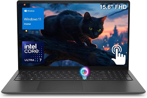 Dell 15.6 Pro FHD Touchscreen Laptop, Intel Core Ultra 7 255U, Copilot AI