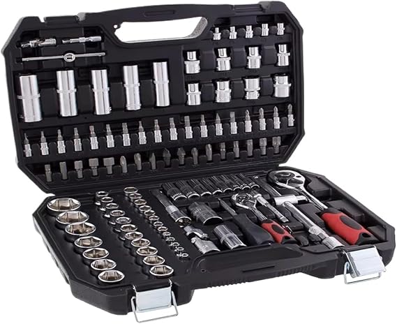 Mechanic Socket Tool Set 108-Piece Tool Case Set With Ratchets For Home Repairs And Automotive Maintenance Drive Socket Ratchet Wrench Set