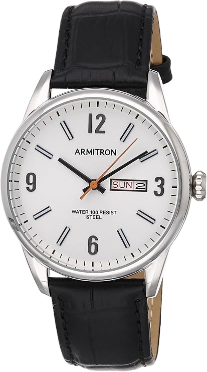 Armitron Men's Day/Date Function Croco-Grain Leather Strap Watch, 20/5048