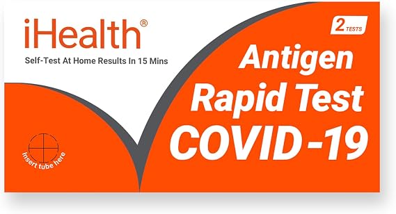 iHealth COVID-19 Antigen Rapid Home Test, 2 Tests, FDA Authorized OTC