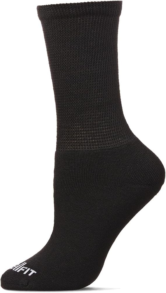 MeMoi Wellfit 2 Pair Pack Diabetic Full Cushioned Crew Socks