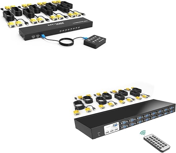 MT-VIKI 8 Port KVM Switch VGA + 16 Port Rack Mount KVM