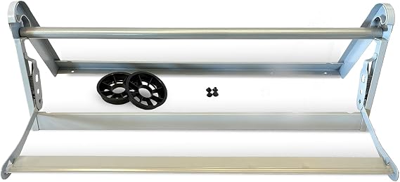 30" Wide Paper Roll Dispenser with Serrated Cutter, Desktop Paper Holder