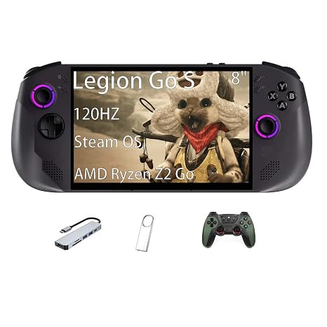 Lenovo Legion Go S Handheld Gaming Console, 16GB RAM 1TB SSD, Steam OS, 8" 120Hz IPS LCD Touch Screen, AMD Ryzen Z2 Go, with GSF Kit