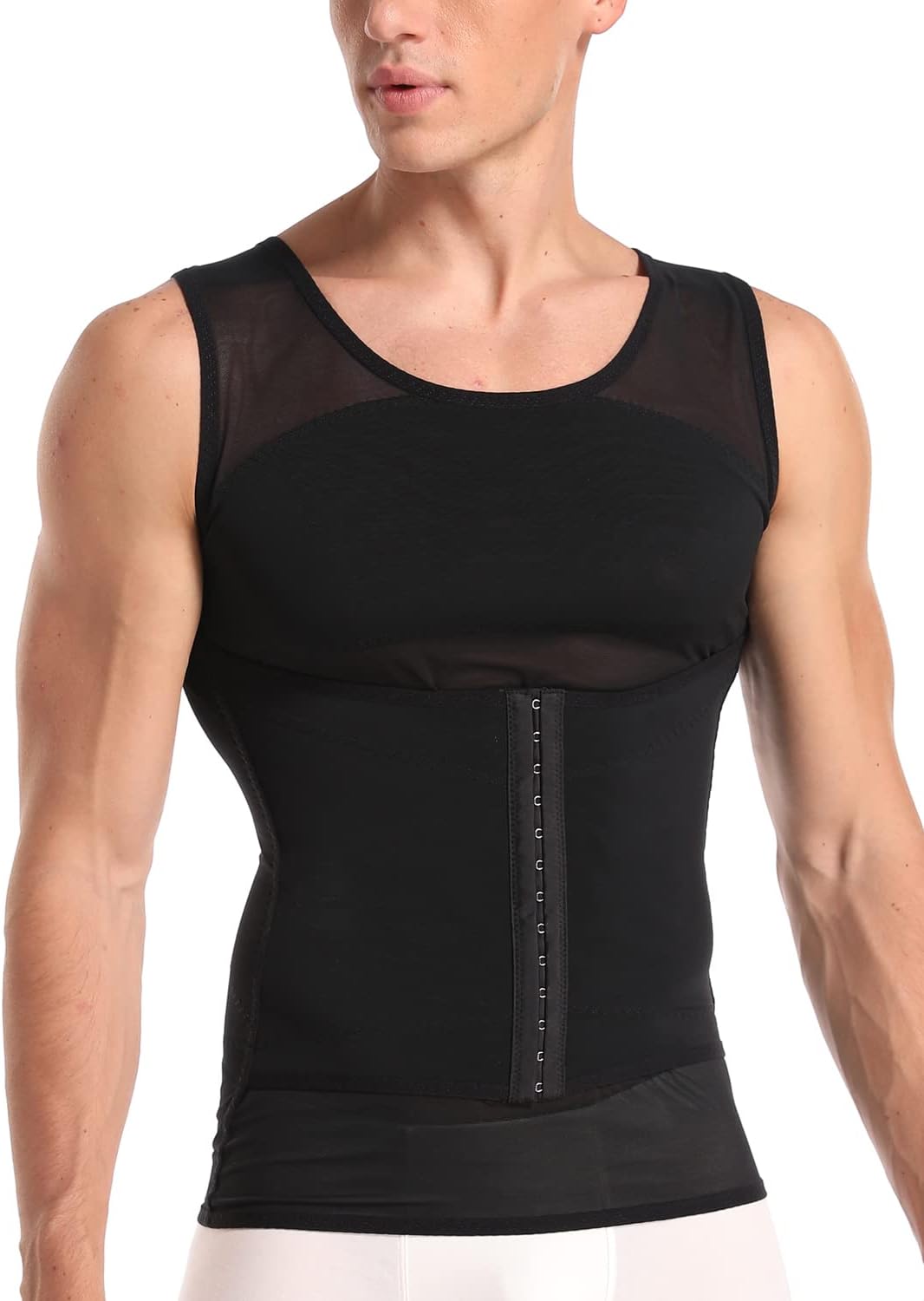 Slimming Vest Tops Men Tummy Control Body Shaper Sleeveless Chest Gynecomastia Compression T Shirts Waist Trainer Belt Shapewear Tank Top