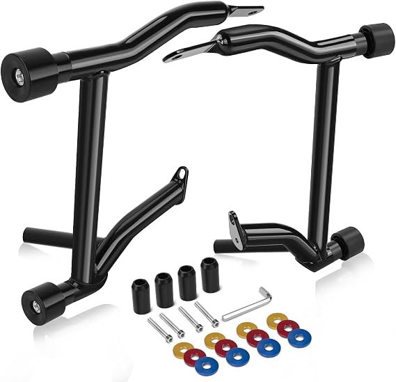 1997-2008 Saddlebag Guards Tip-Over Crash Bars Rails Rear Saddlebag Support Bracket Protection Kit Fit for Harley Touring Street Glide Road Glide Road King Electra Glide Ultra Limited