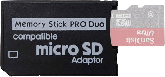 Funturbo PSP Memory Stick Adapter, Micro SD to Memory Stick PRO Duo MagicGate Card for Sony PlayStation Portable, Camera, Handycam