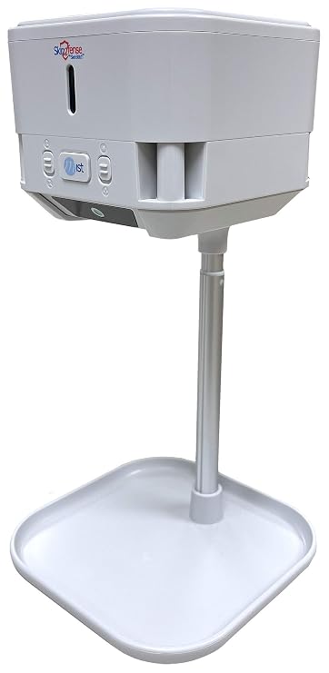 SkinDfense Mist Smart Surface & Smartphone Cleanser Spray Machine Portable Cleanser Mist Touchless Hand Cleanser Spray Automatic Nano Cleanser Mist Machine with Tabletop Stand