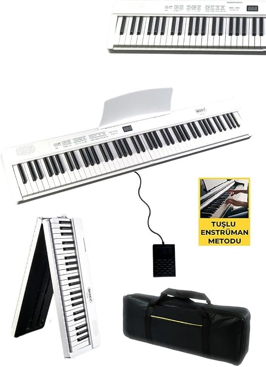 Midex PLX-80WH Portable Folding Digital Piano Key Precision 88 Keys BT (Sustain Bag Method)