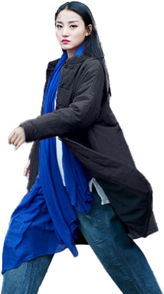 LZJN Women's Cotton Padded Coats Mid-Length Quilted Chinese Style Winter Jackets