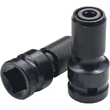 DCA 2PCS 1/2" Square Drive 1/4" Hexagonal Female Socket Adapter Converter Drill Adapter Adapter Adapter for Pulse Air and Electric Switch