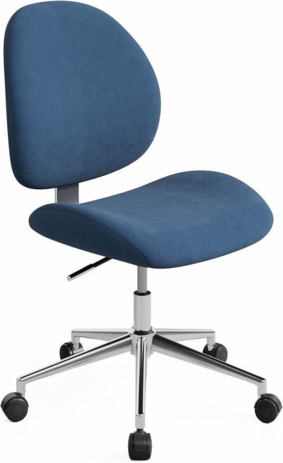 Realspace Brigsley Fabric Low-Back Task Chair, Blue/Chrome