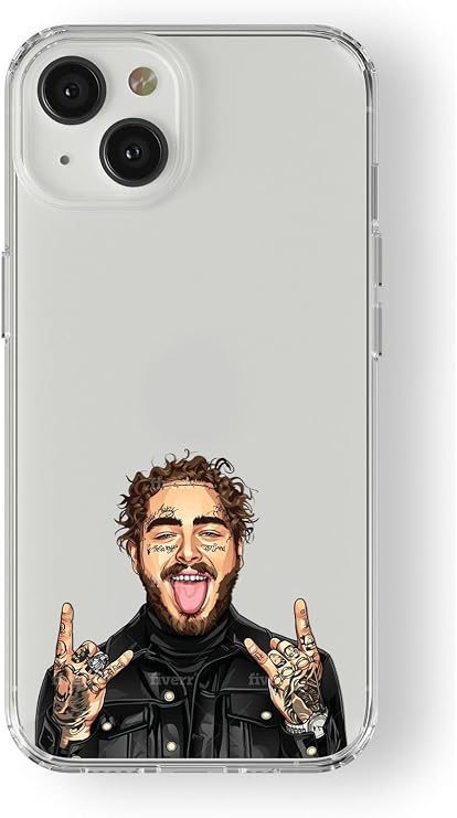 Multitronic Iphone 13 ile Uyumlu Post Malone Tasarım Baskılı Şeffaf Kılıf
