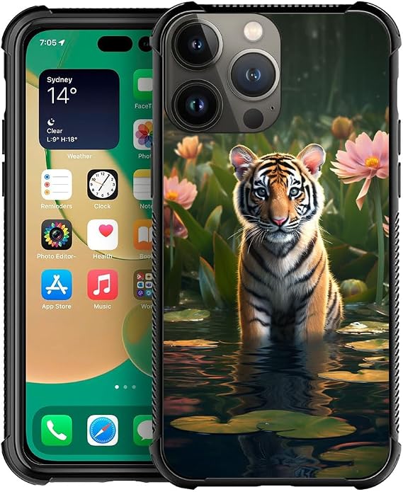 iPhone 11ケース Forest Tiger Lotus iPhone 11ケース ガールズ ボーイズ カスタムサイズ パターンデザイン 耐衝撃 傷防止 ハードPCバックケース Apple iPhone 11用