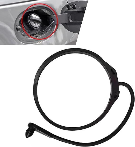 Gas Cap Fuel Tank Cap Tether Ring, Integral Anti-dropout Waterproof Automotive Tether Replacement Accessories, Compatible with Land Rover Evoque Discovery 3/4 Evoque 2 Range Rover (Black)