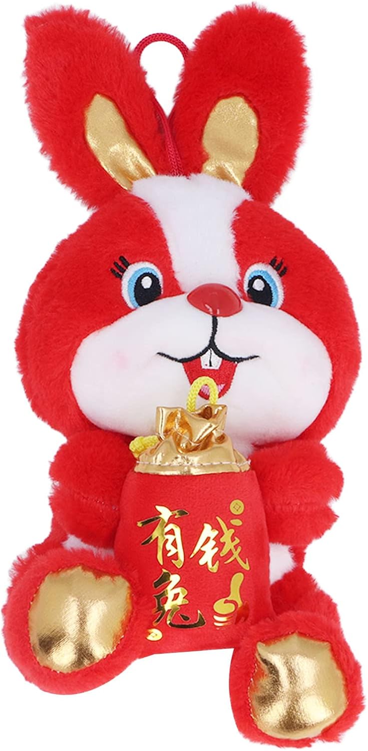 Year of The Rabbit 2023 Stuffed Animal, 2023 Chinese New Year Rabbit Toy Ornament Decorations, Bunny Plush Toy Zodiac Animal Plush Rabbit Hugging Pillow for Spring Festival Gift HomeType 5