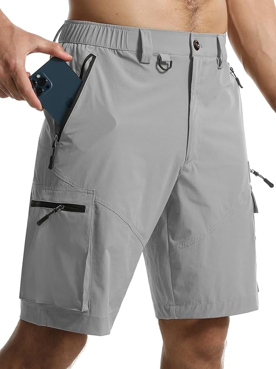 Surenow Men's Hiking Cargo Shorts Outdoor Tactical Fishing Shorts for Men