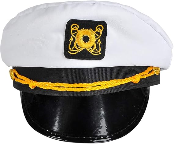 Rhode Island Novelty White Captain's Hat, One per Order