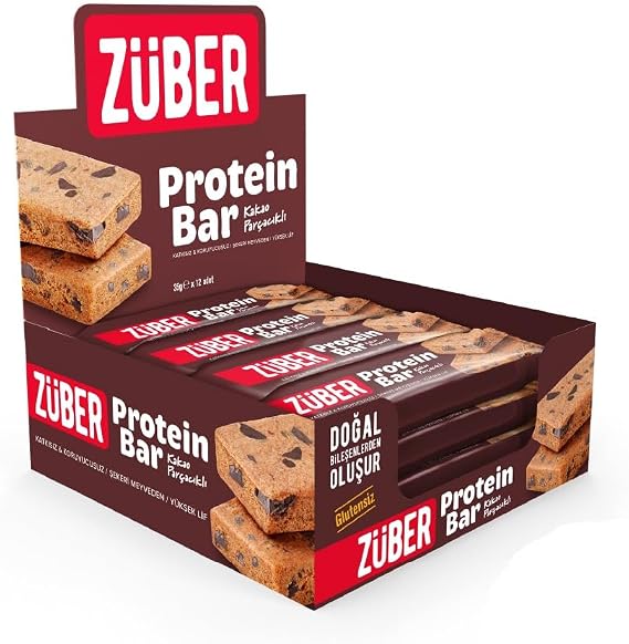 Züber Kakao Parçacıklı Protein Bar 35g x 12 Adet