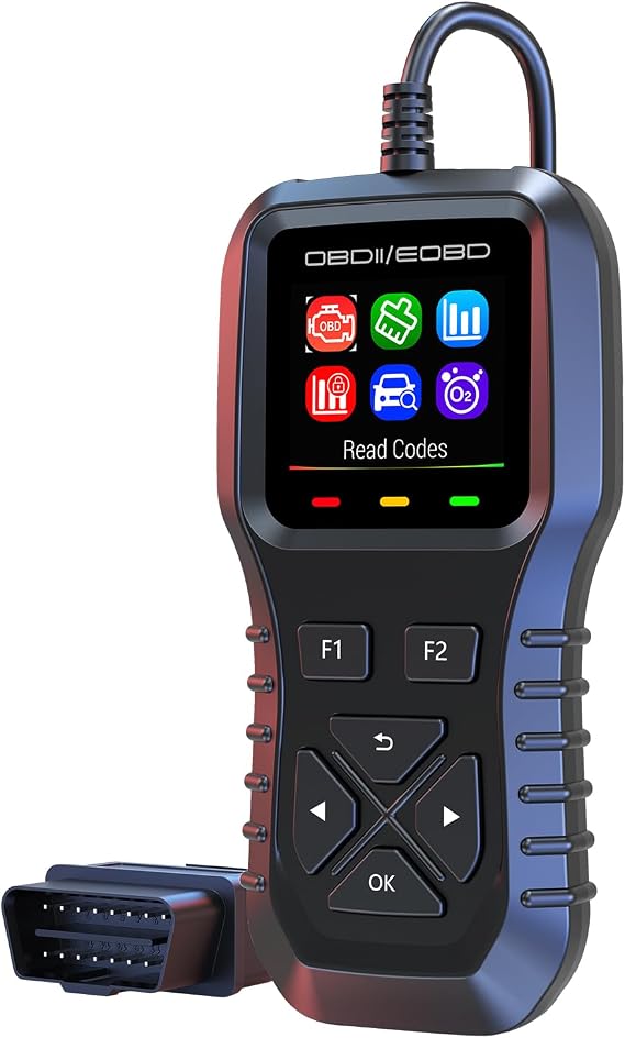 K1 OBD2 Scanner for Car, Professional Code Reader with Color LCD Display, Plug & Play Engine Diagnostic Tool, Read/Clear Codes, I/M Readiness, Battery Test for DIY & Mechanics (1996+ Vehicles)