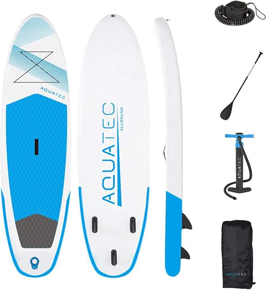 AQUATAEC Inflatable Stand Up Paddle Board | Premium 6” Thick 10ft SUP Board & Surfing Kit – Adjustable Paddle, Pump & Waterproof Backpack Included