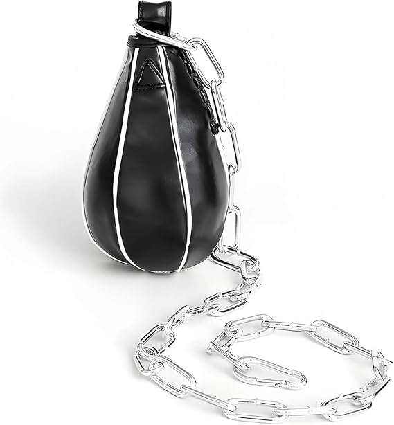 Pro Boxing Double End Speed Ball with Adjustable Chain, Pu Leather Reflex Punching Bag, and Striking Ball for MMA Hand-Eye Speed Training