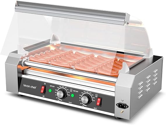 Leconchef Commercial Electric 7 Hot Dog Roller Grill Machine