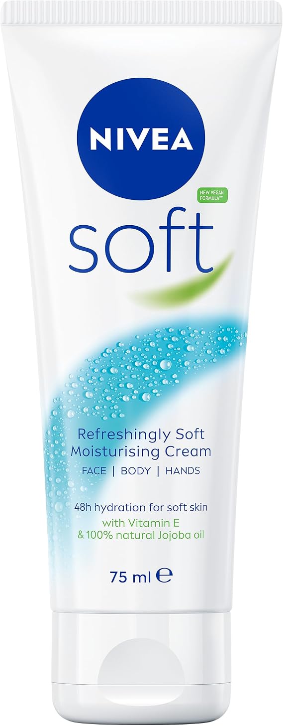 NIVEA Soft Moisturising Cream for Face, Body and Hands, 75 ml
