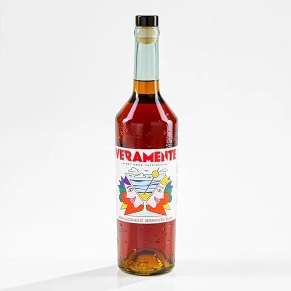 Veramente Non-Alcoholic Vermouth – Botanical infuse Drink with Natural Flavors of Absinthe, Orange, Sage, Rhubarb, Natural Flavours – 750ml Bottle of Glass