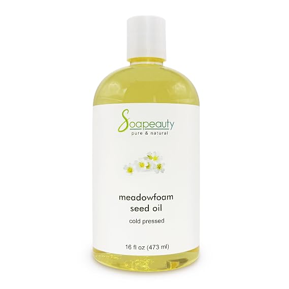 Soapeauty MEADOWFOAM SEED OIL Cold Pressed Unrefined | 100% Pure Natural Meadowfoam Seed Oil for Face & Hair | Moisturizer for Skin, Promotes Hair Growth, Balms | 16 fl oz