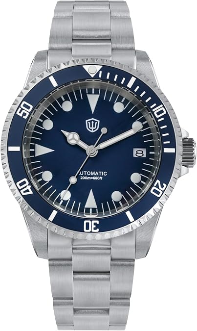 watchdives Automatic Watches for Men, WD5513 Vintage Sub Dive Watch 38mm Sapphire Crystal Watch NH35/NH38 Movement Wristwatch 200m Waterproof Watches