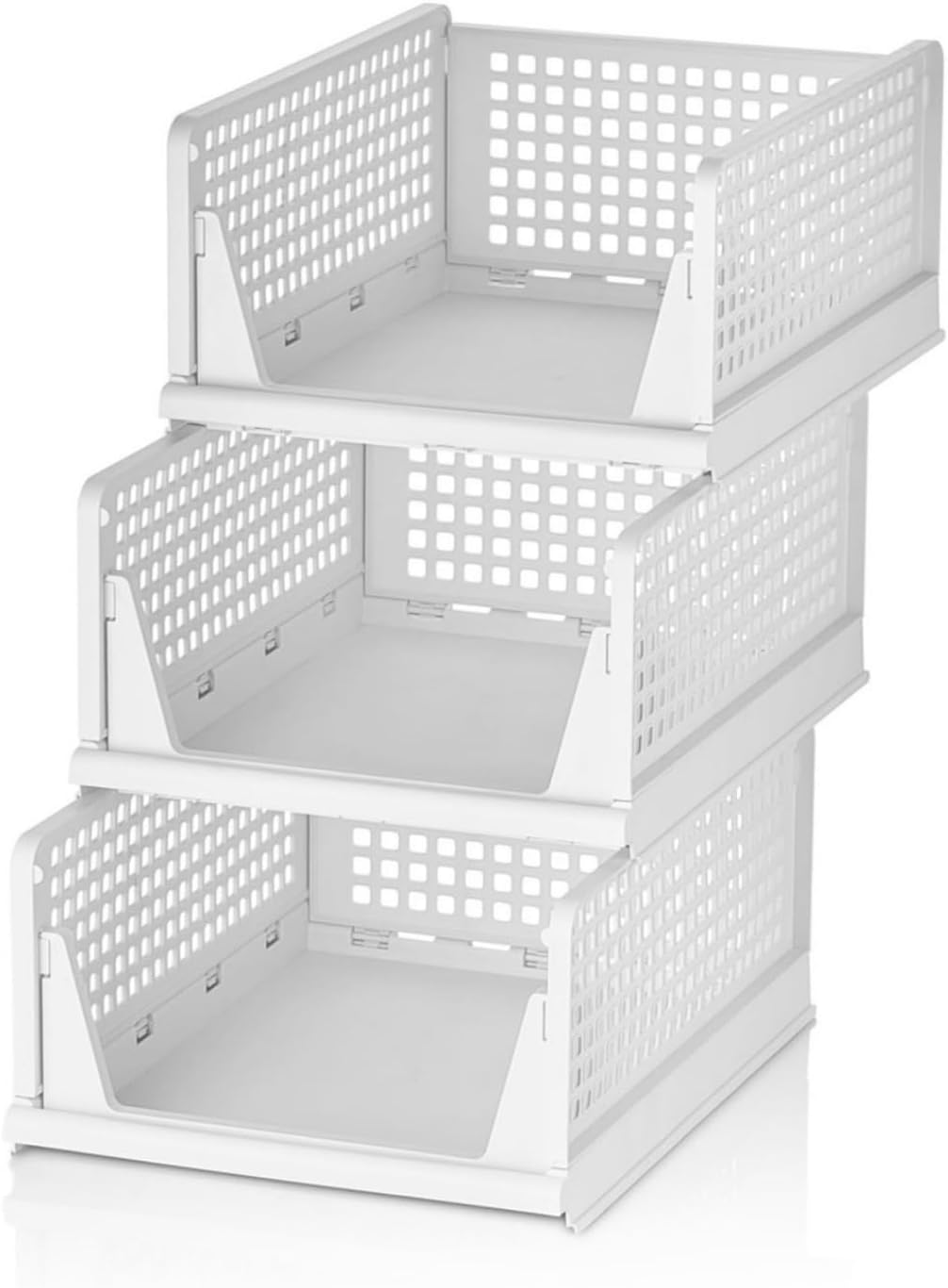 Mithra Life 3lü Kayar Raf Organizer Dolap İçi Kıyafet Aksesuar Düzenleyici Beyaz 45x35 cm MIT1261